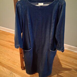 JJill denim pullover dress S